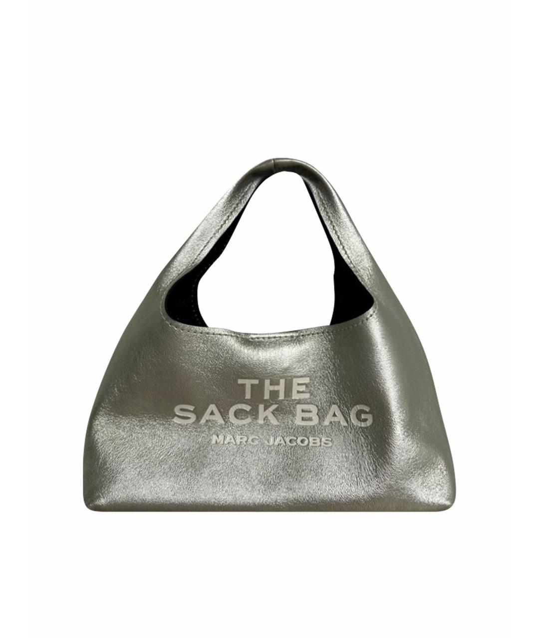 MARC JACOBS Серебряная кожаная сумка с короткими ручками, фото 1