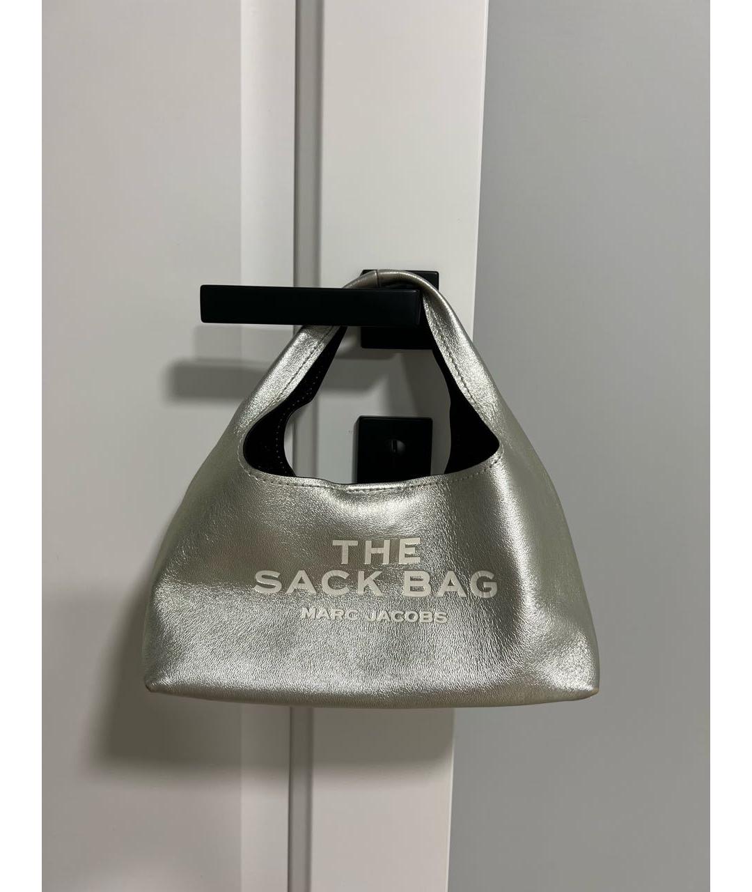 MARC JACOBS Серебряная кожаная сумка с короткими ручками, фото 4