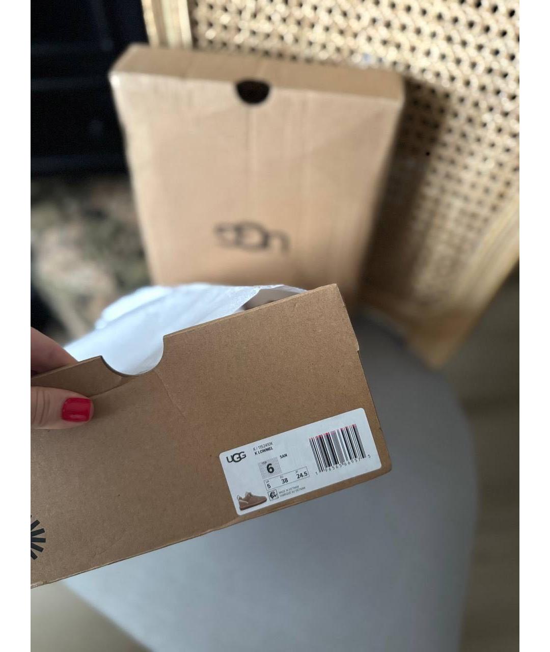 UGG AUSTRALIA Бежевые замшевые кроссовки, фото 8