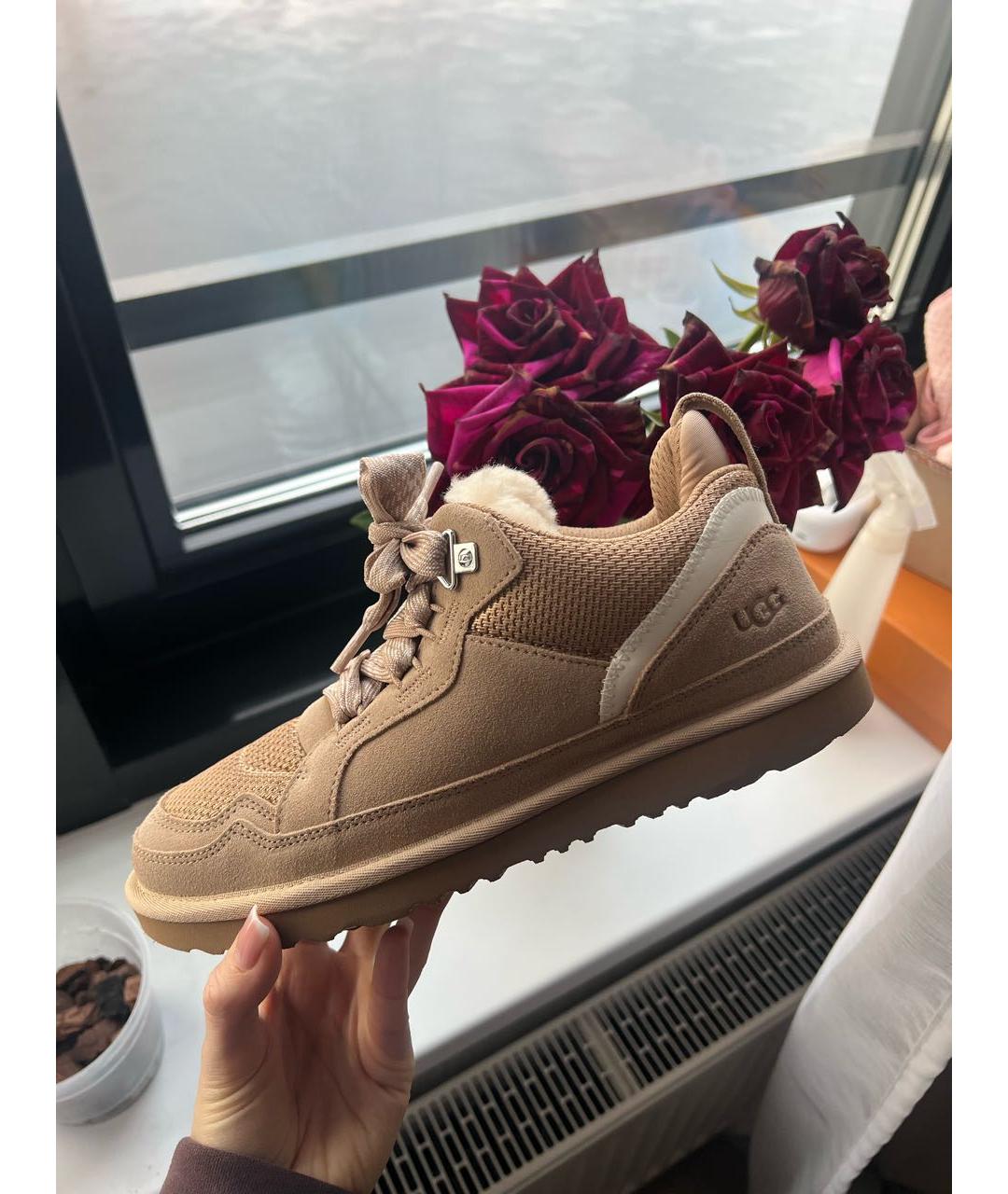 UGG AUSTRALIA Бежевые замшевые кроссовки, фото 9