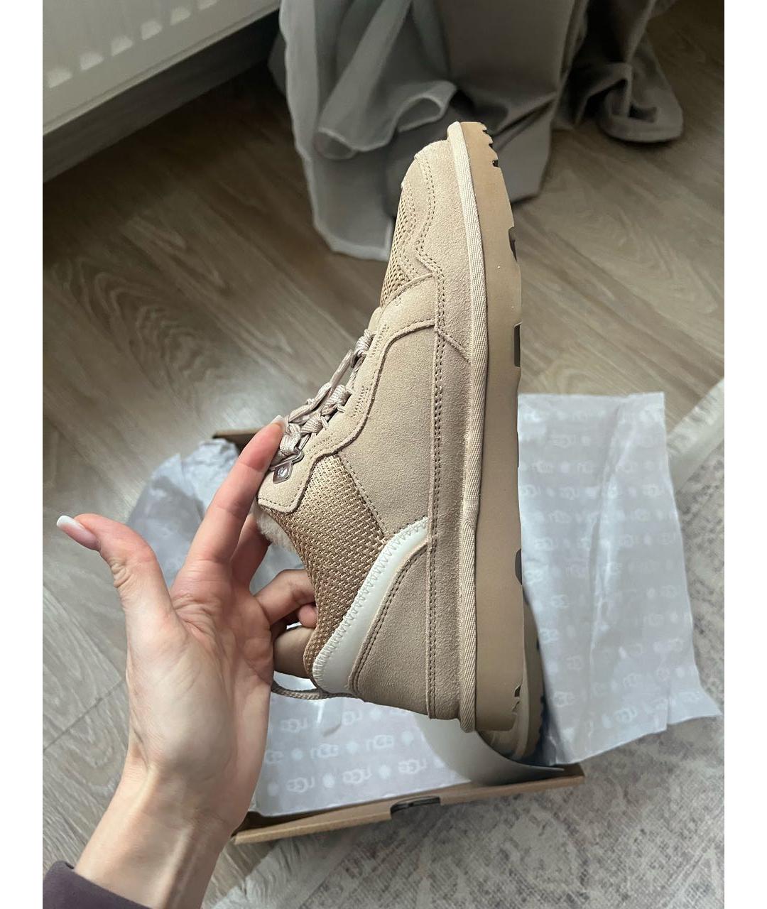 UGG AUSTRALIA Бежевые замшевые кроссовки, фото 5