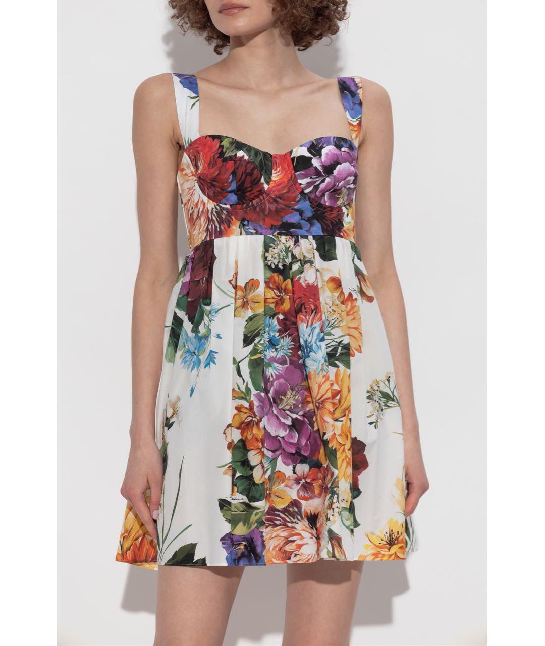 DOLCE&GABBANA Белый хлопковый сарафан, фото 6