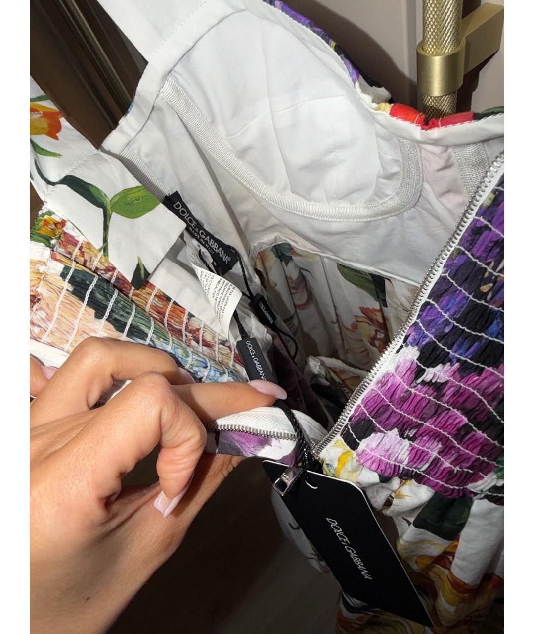 DOLCE&GABBANA Белый хлопковый сарафан, фото 3