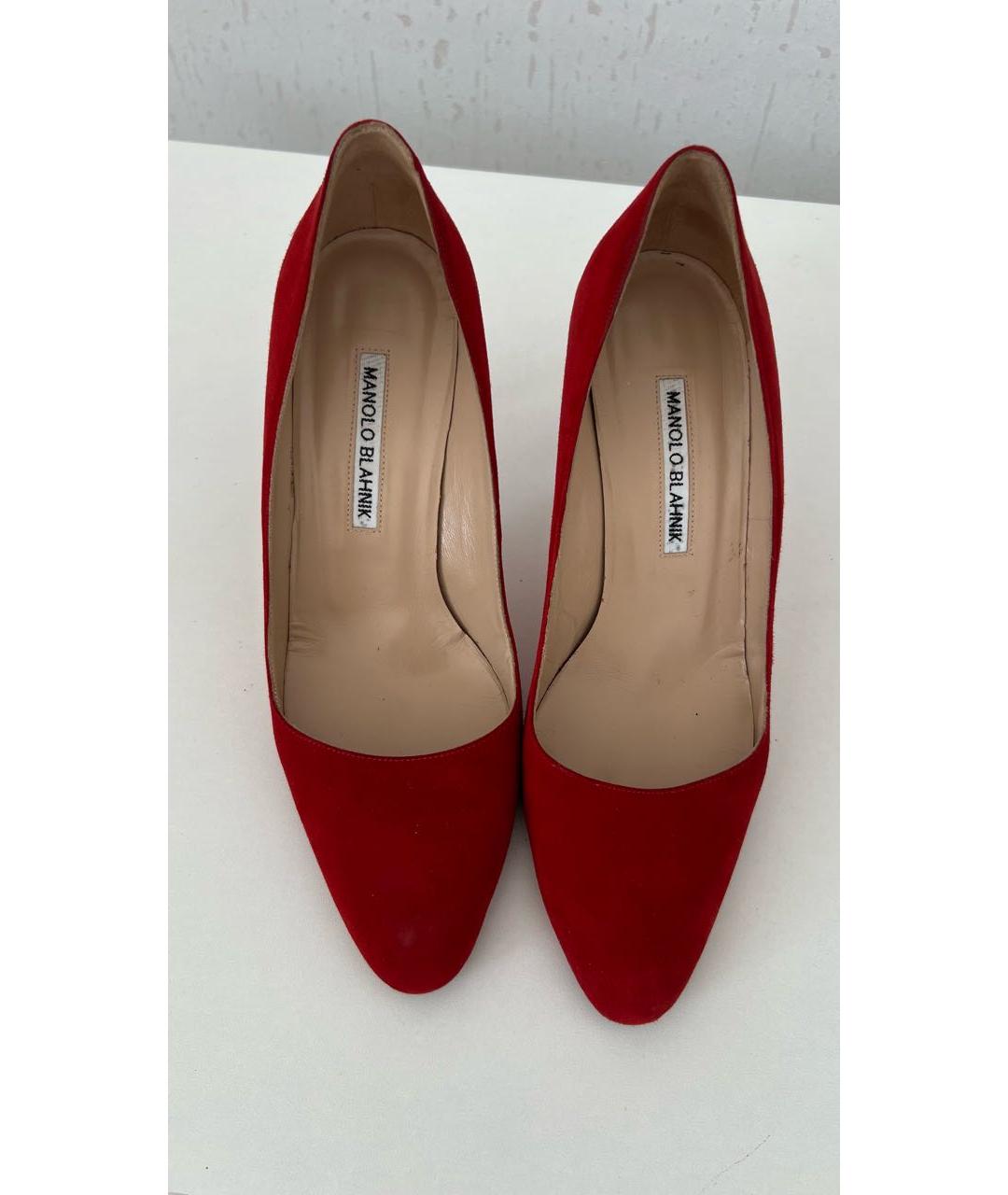 MANOLO BLAHNIK Красные замшевые туфли, фото 3