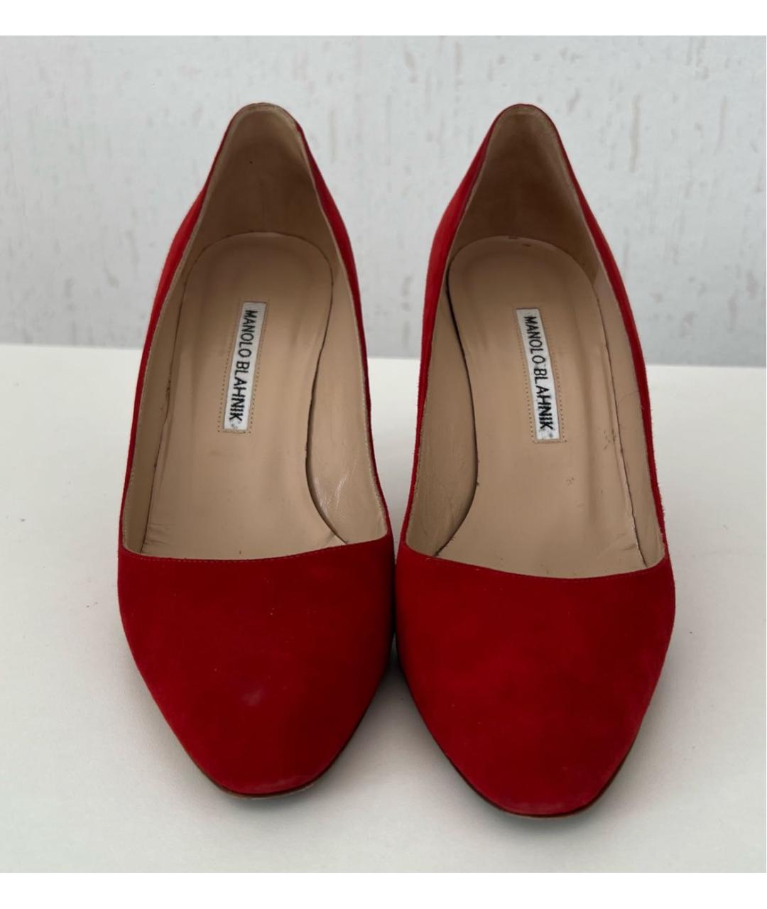 MANOLO BLAHNIK Красные замшевые туфли, фото 2
