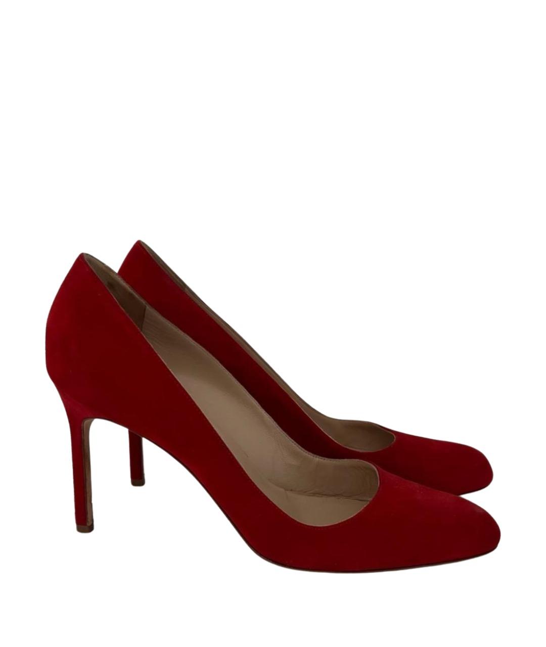 MANOLO BLAHNIK Красные замшевые туфли, фото 1