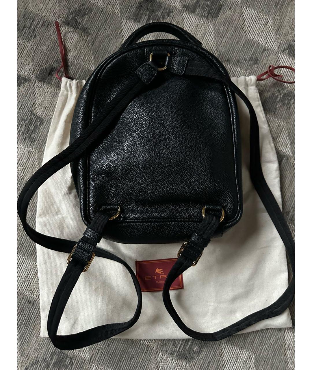 ETRO Черный кожаный рюкзак, фото 4