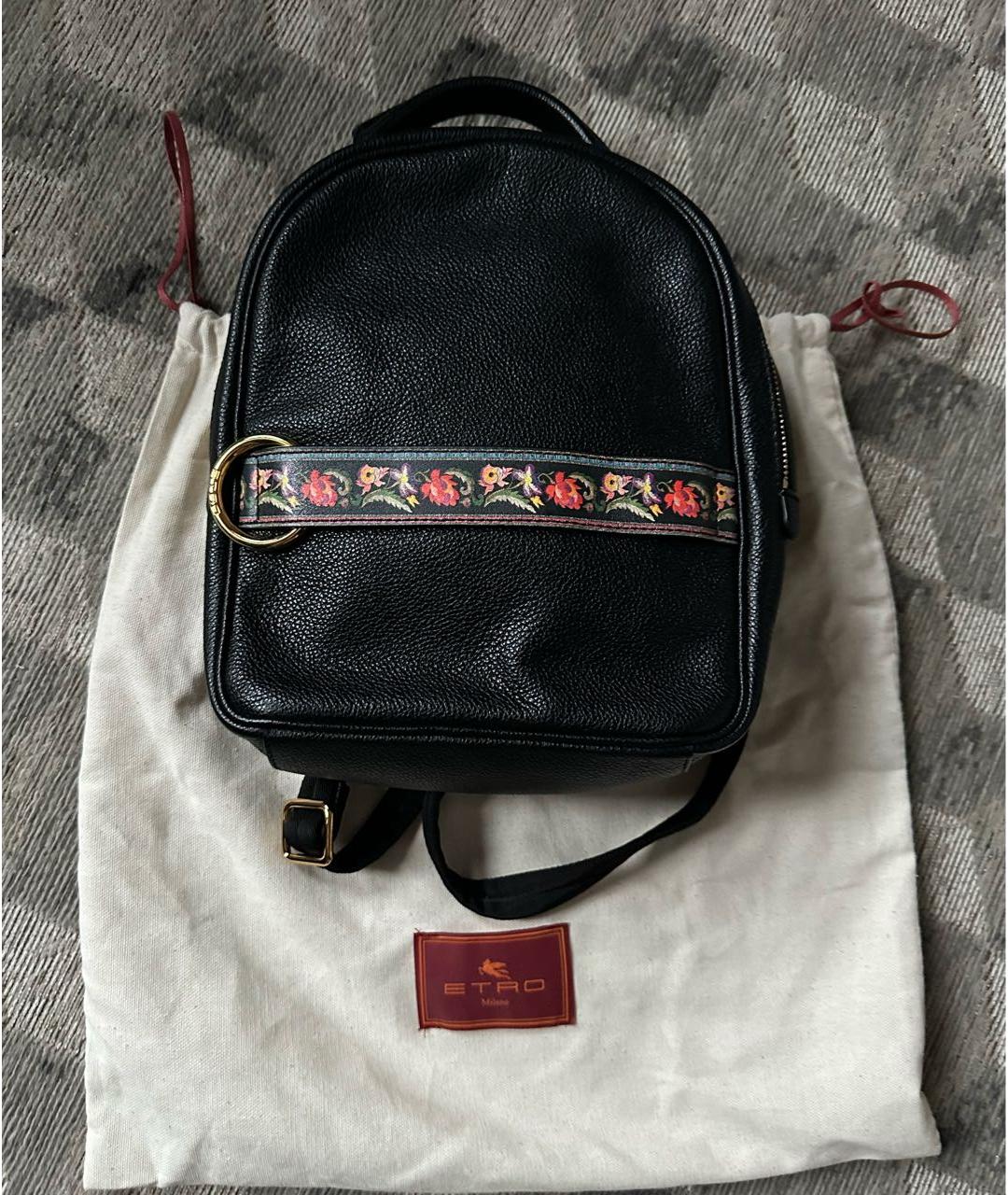 ETRO Черный кожаный рюкзак, фото 9