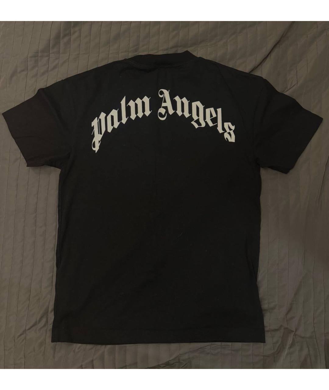 PALM ANGELS Черная хлопковая футболка, фото 3