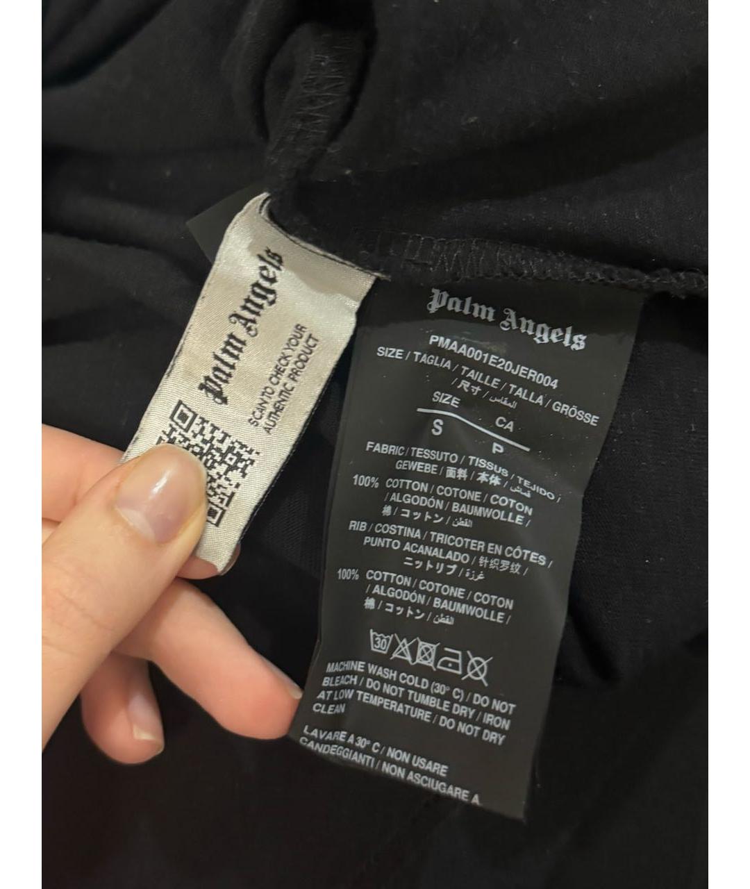 PALM ANGELS Черная хлопковая футболка, фото 4