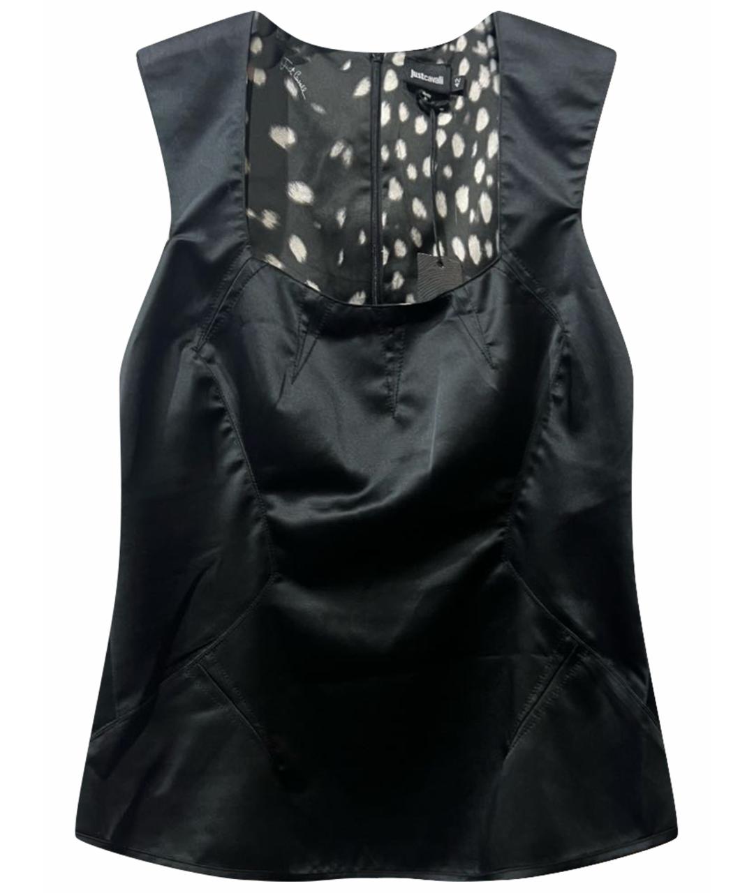 ROBERTO CAVALLI Черная полиэстеровая майка, фото 1