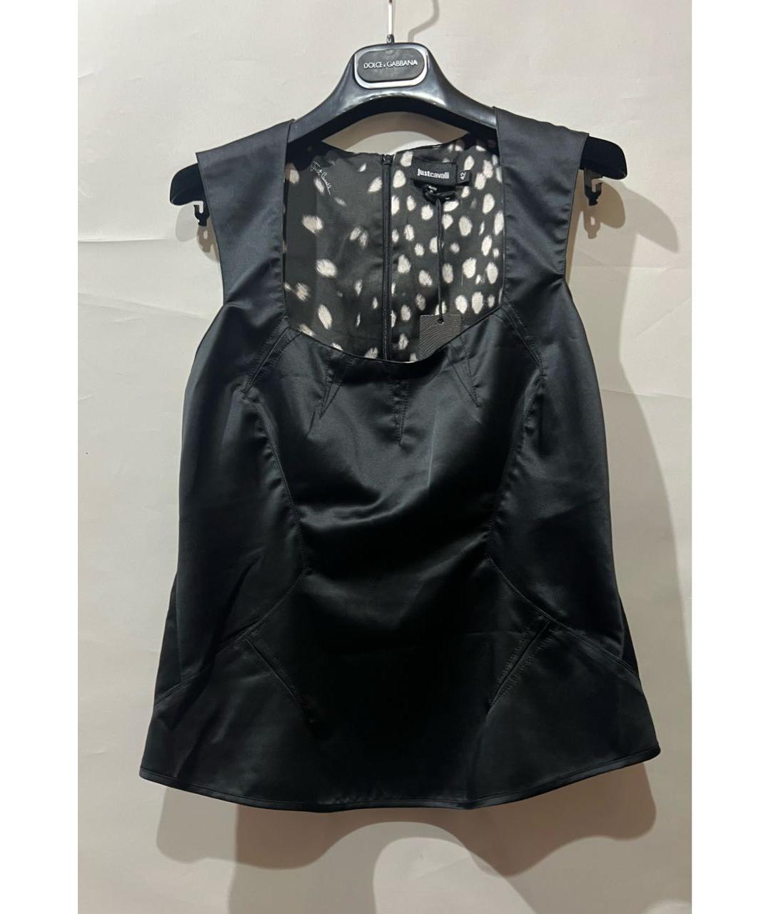 ROBERTO CAVALLI Черная полиэстеровая майка, фото 3