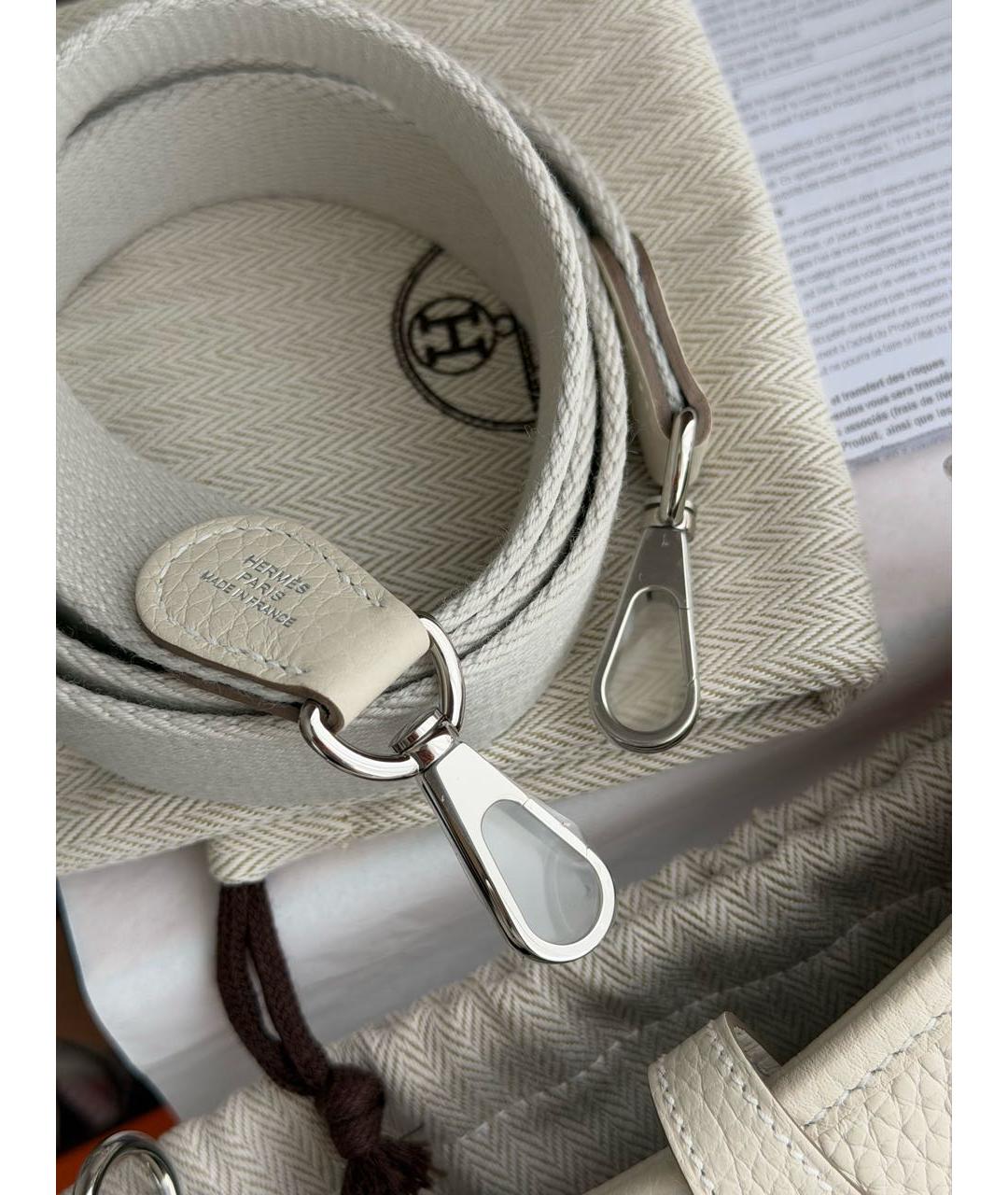 HERMES Белая кожаная сумка через плечо, фото 4