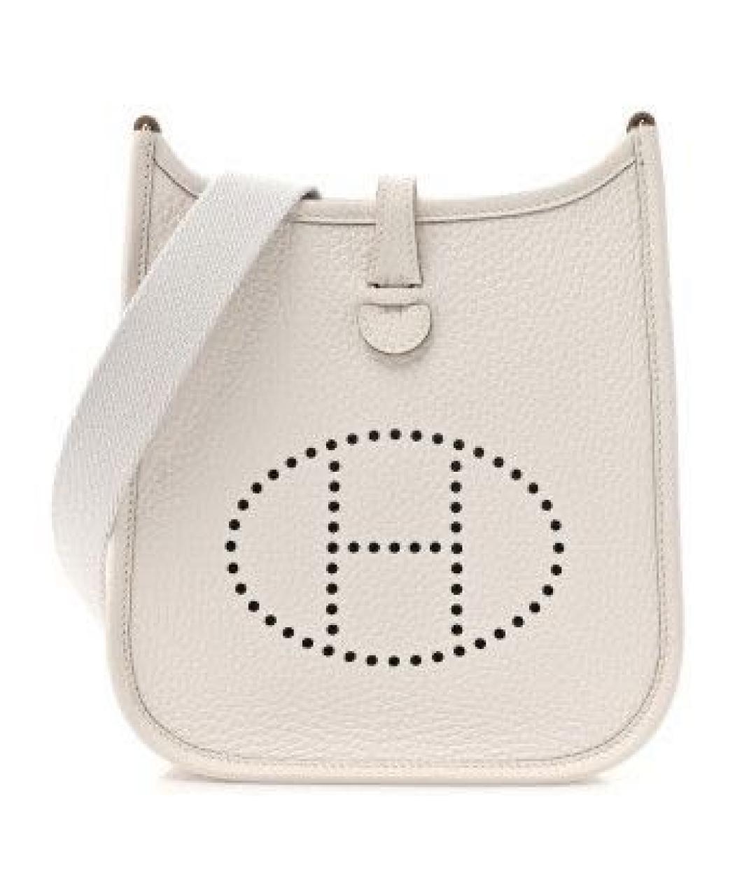 HERMES Белая кожаная сумка через плечо, фото 1