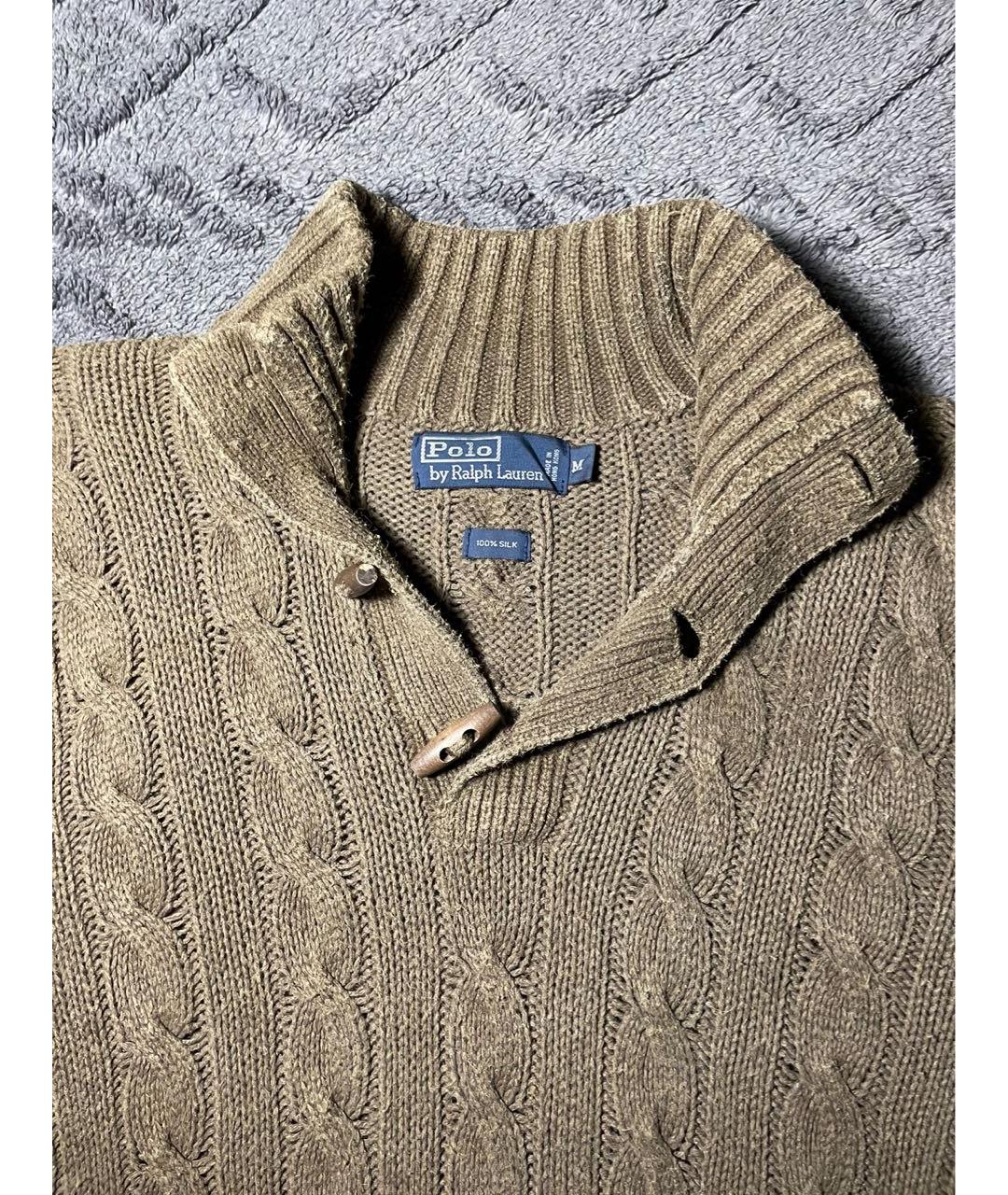 POLO RALPH LAUREN Коричневый шерстяной джемпер / свитер, фото 2