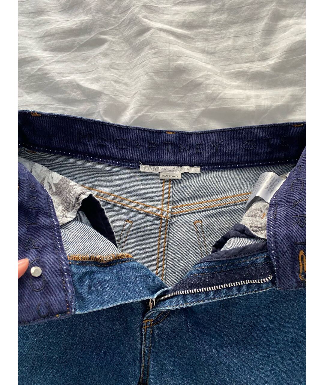 STELLA MCCARTNEY Темно-синие хлопко-эластановые прямые джинсы, фото 6