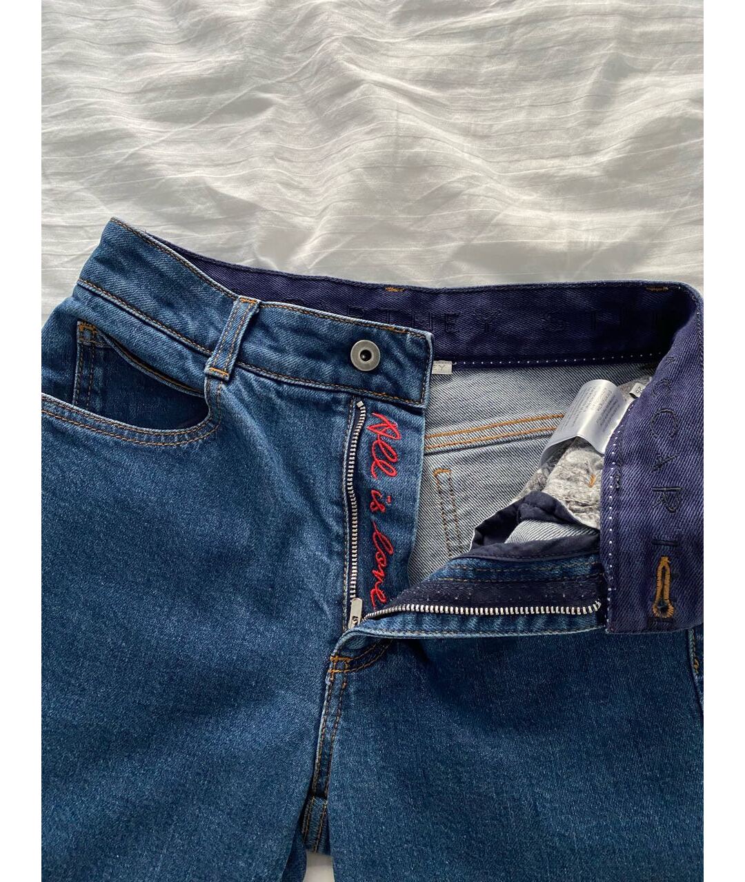 STELLA MCCARTNEY Темно-синие хлопко-эластановые прямые джинсы, фото 3