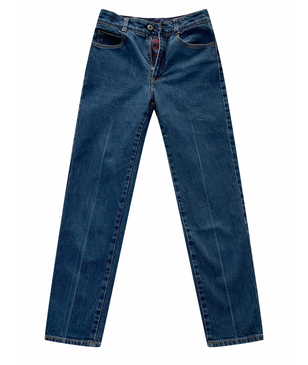 STELLA MCCARTNEY Темно-синие хлопко-эластановые прямые джинсы, фото 1