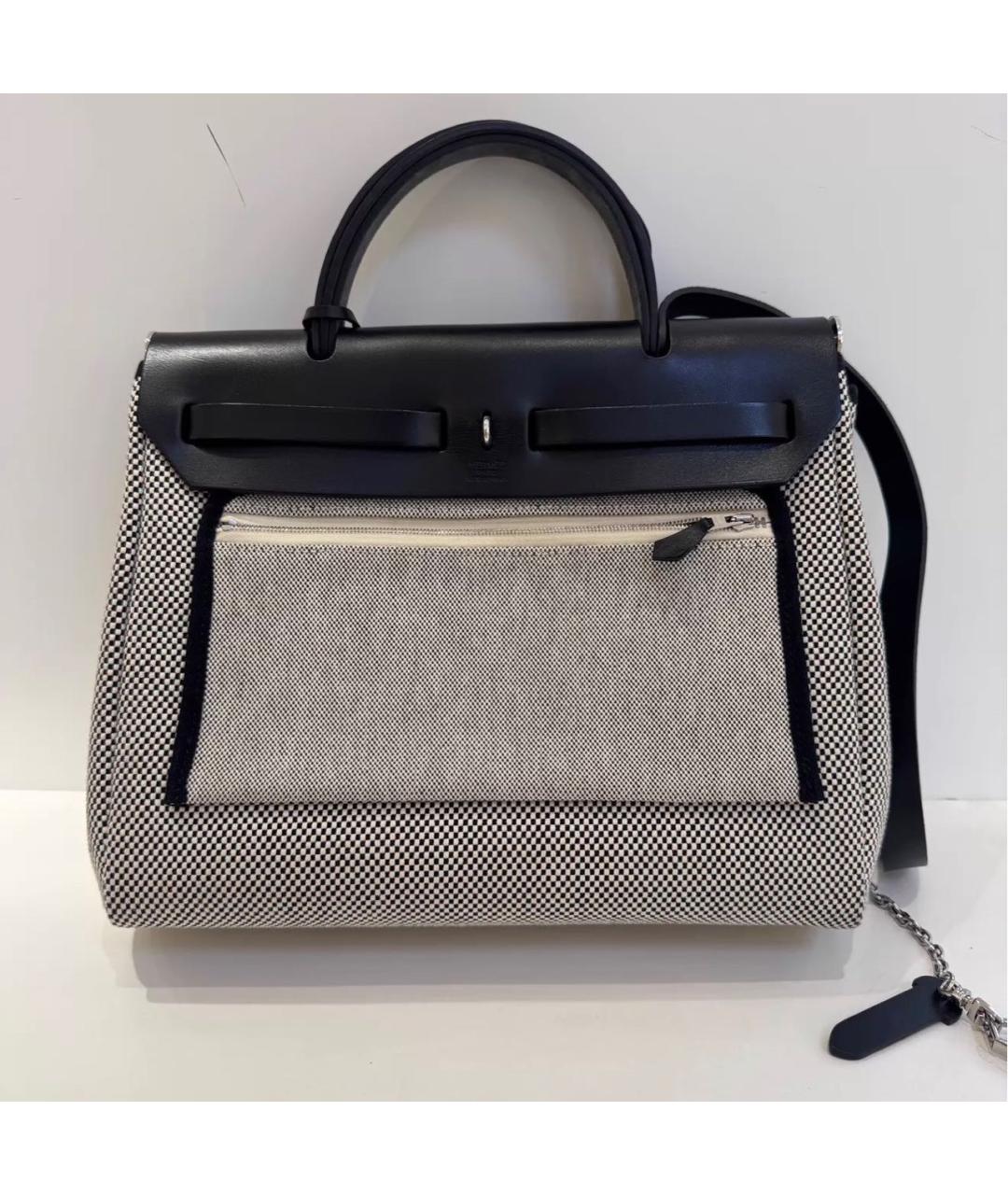 HERMES Черная тканевая сумка через плечо, фото 2