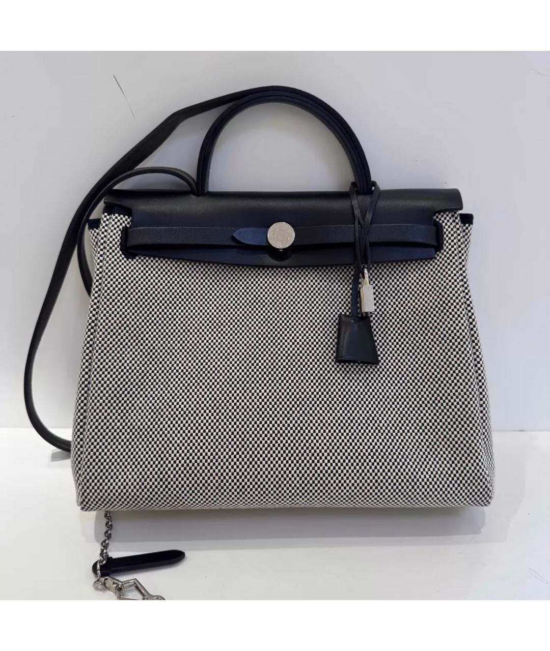 HERMES Черная тканевая сумка через плечо, фото 7