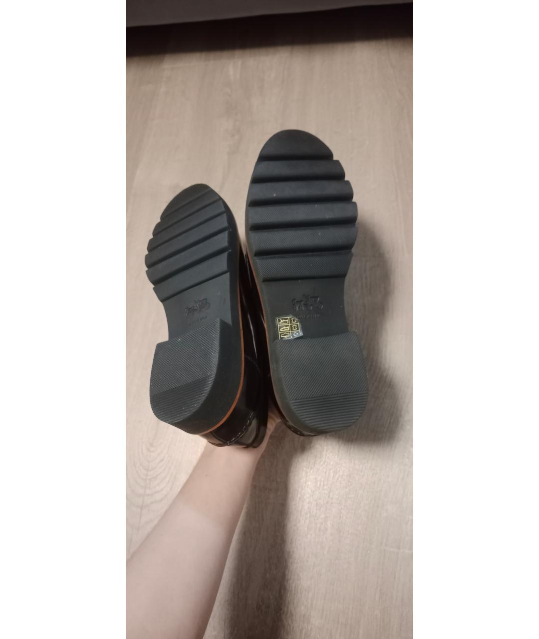 COACH Черные лоферы из лакированной кожи, фото 4