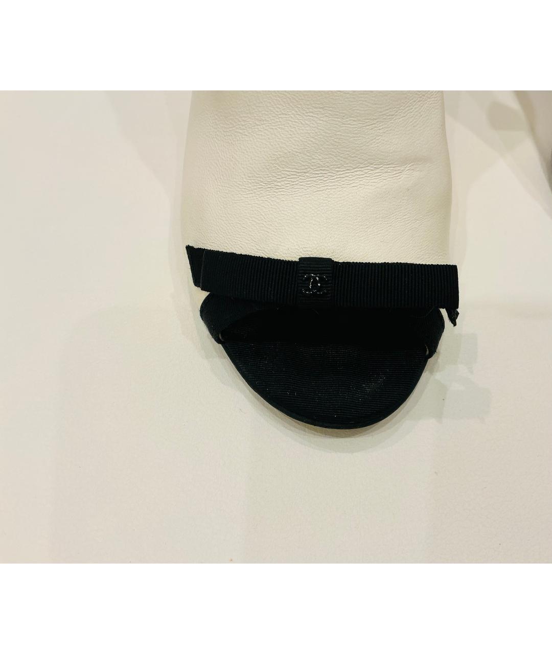 CHANEL Белые кожаные ботильоны, фото 6