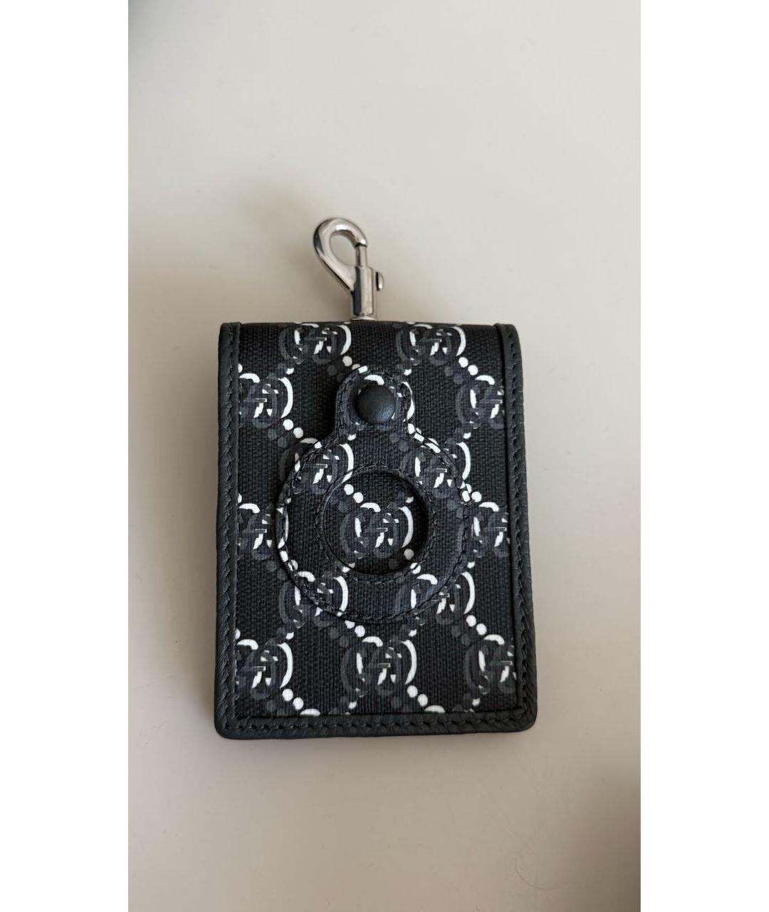 GUCCI Антрацитовый кожаный кардхолдер, фото 2