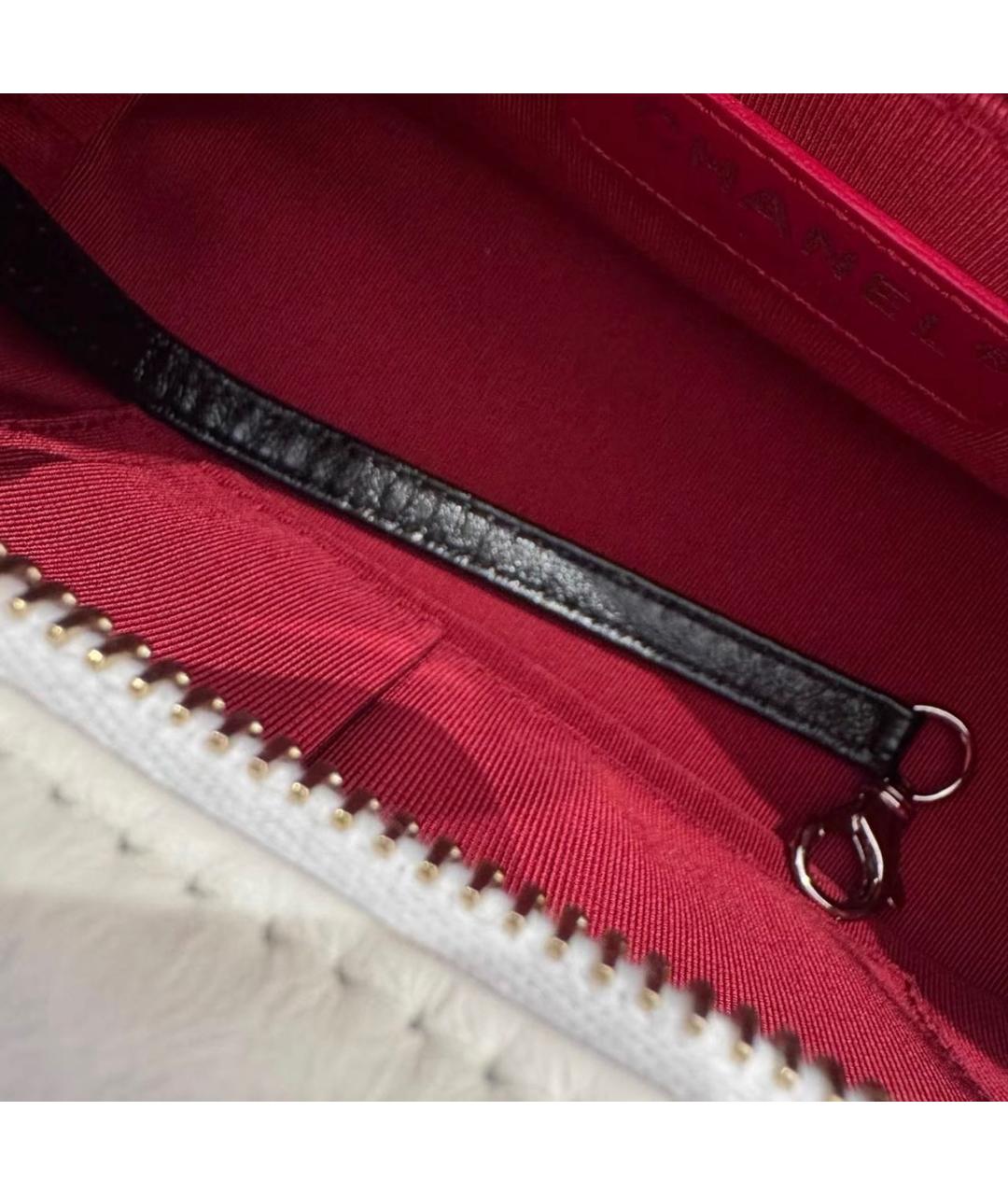 CHANEL Белая кожаная сумка через плечо, фото 8