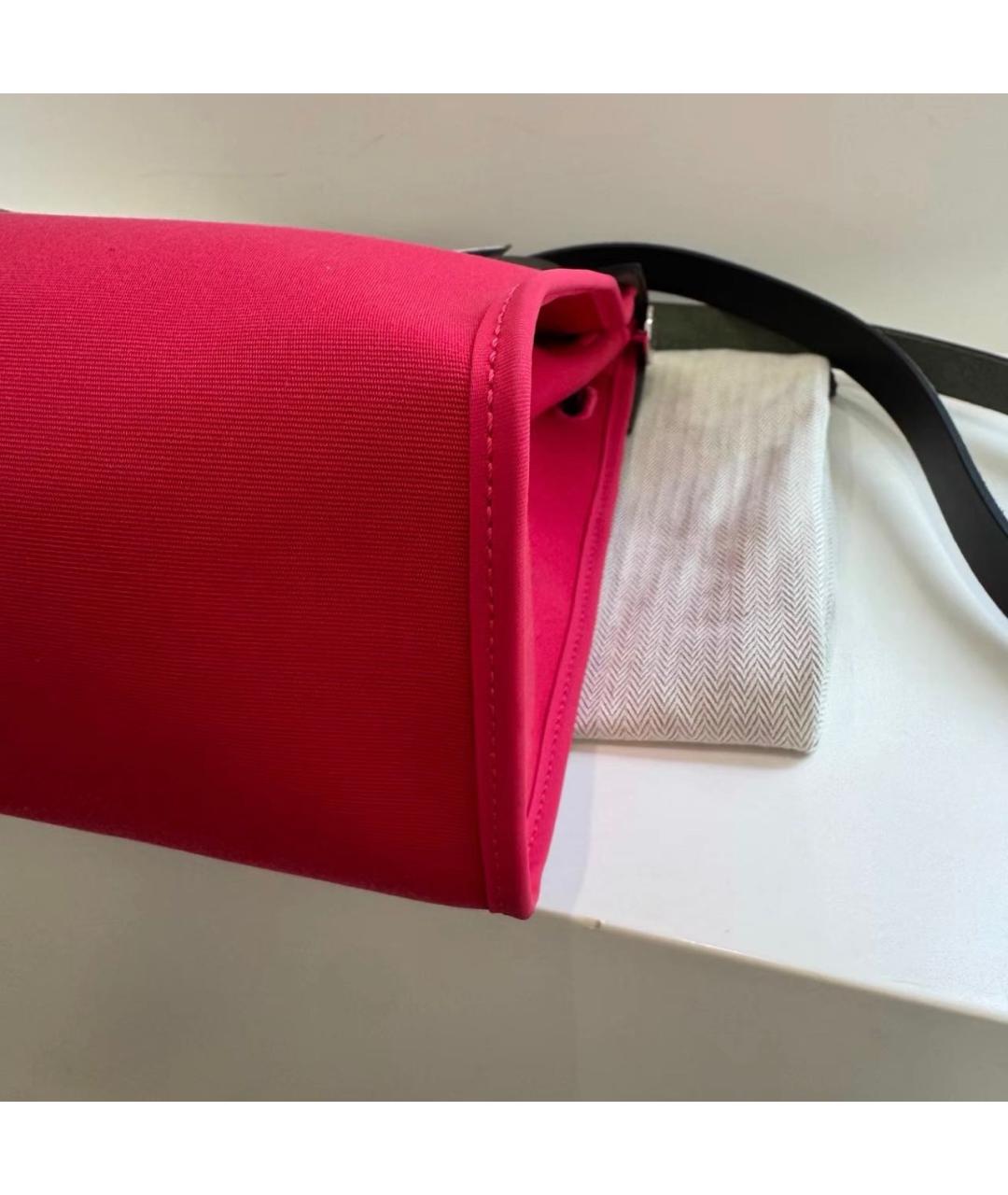 HERMES Красная тканевая сумка через плечо, фото 8