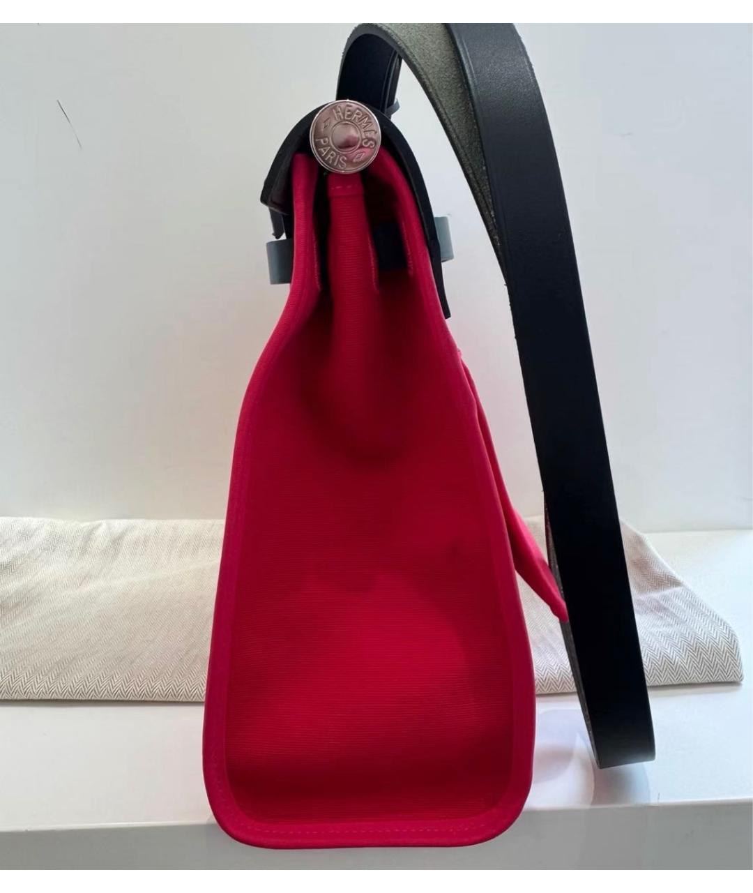 HERMES Красная тканевая сумка через плечо, фото 5