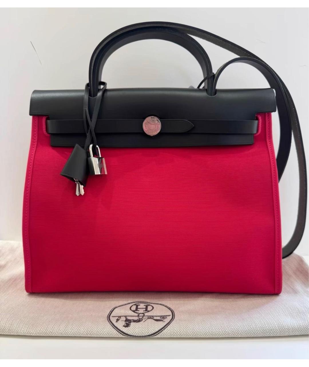 HERMES Красная тканевая сумка через плечо, фото 2