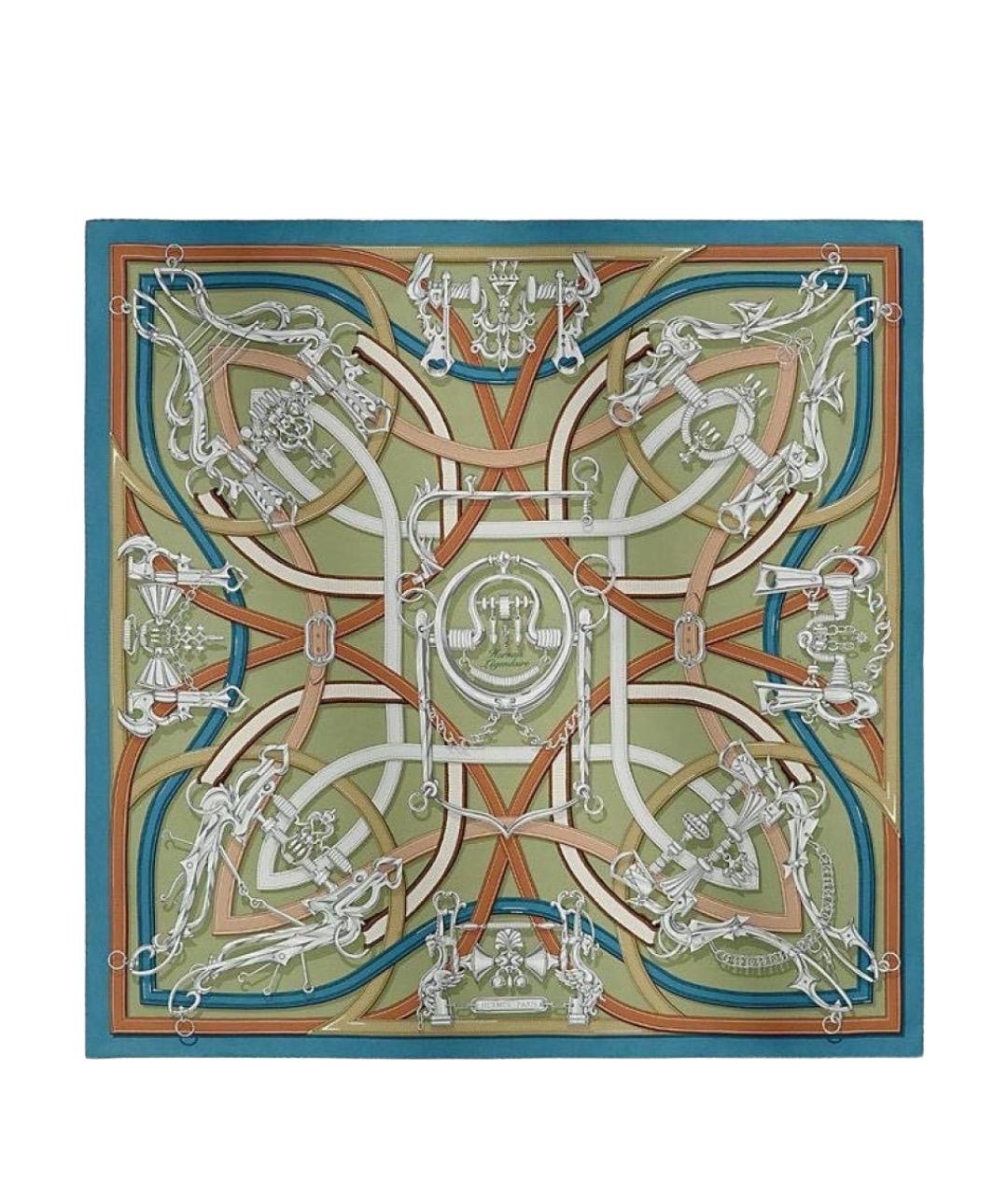 HERMES Мульти шелковый платок, фото 1