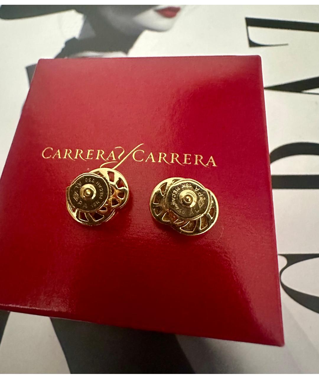 CARRERA Y CARRERA Желтые серьги из желтого золота, фото 3