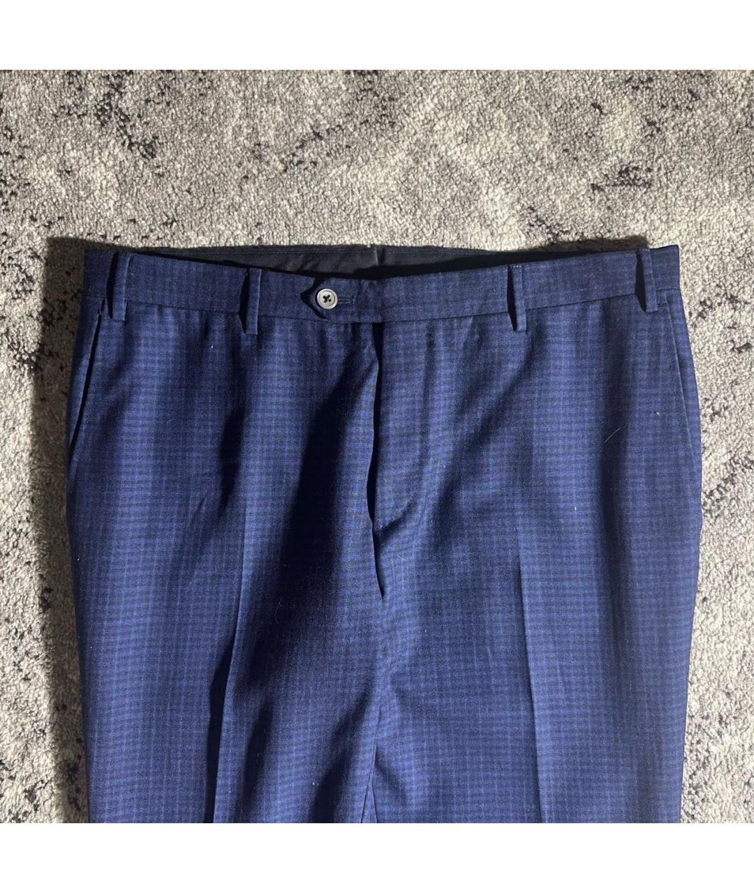 CORNELIANI Темно-синие шерстяные повседневные брюки, фото 3