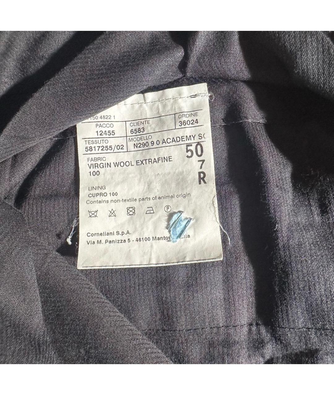 CORNELIANI Темно-синие шерстяные повседневные брюки, фото 7