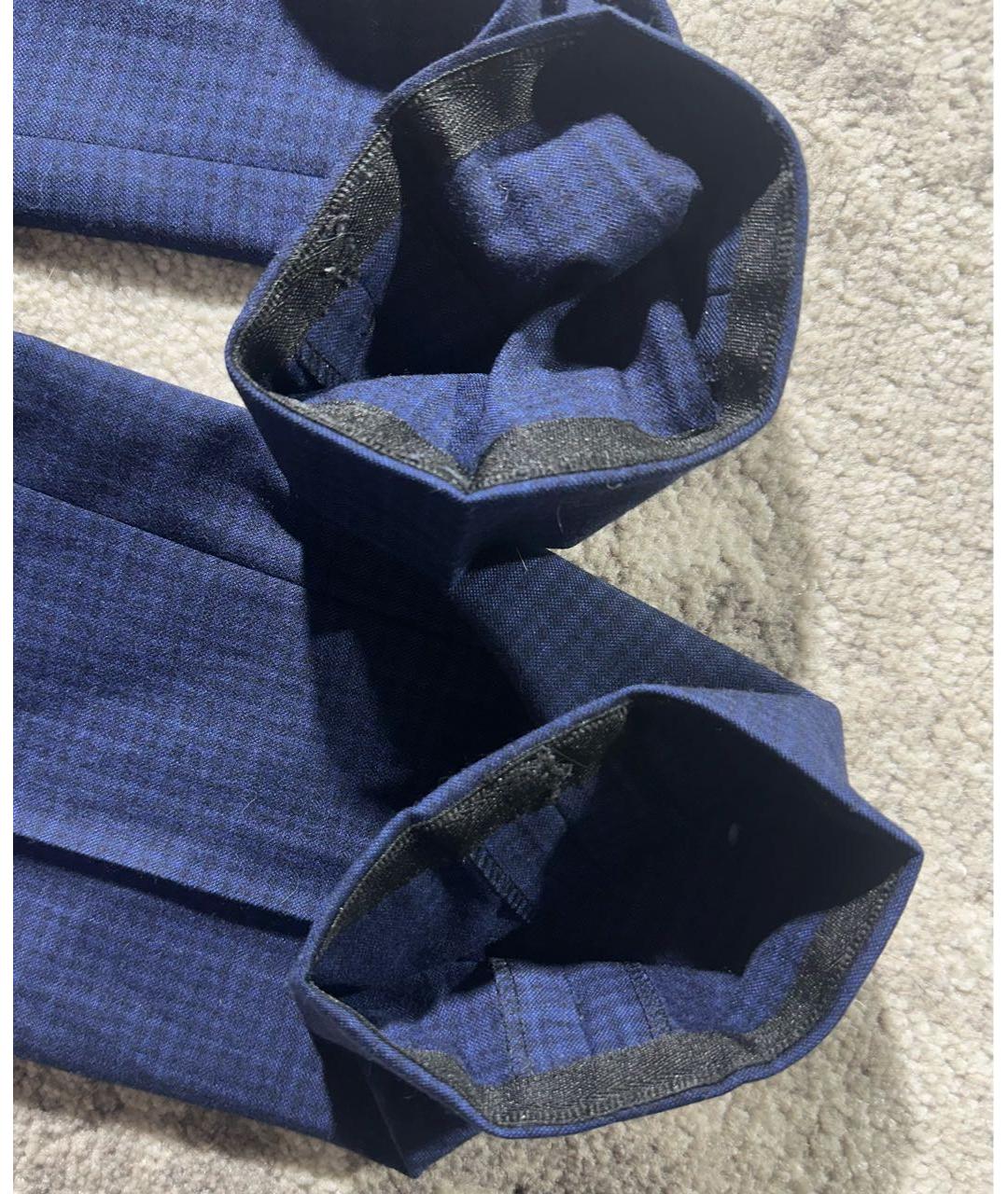 CORNELIANI Темно-синие шерстяные повседневные брюки, фото 6