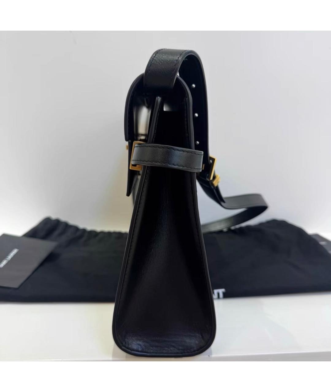 SAINT LAURENT Черная кожаная сумка через плечо, фото 3