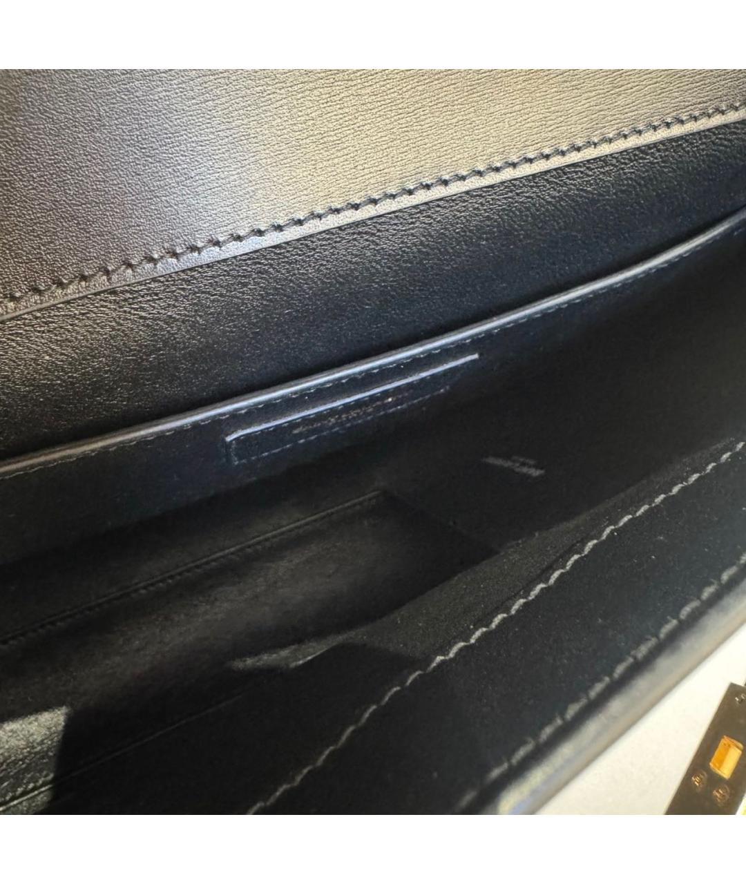 SAINT LAURENT Черная кожаная сумка через плечо, фото 8