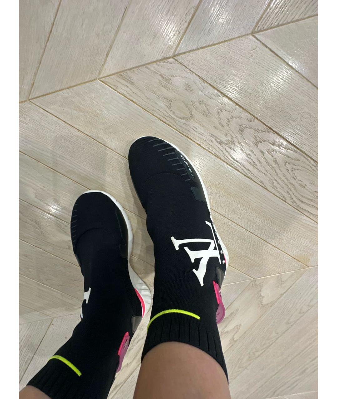 LOUIS VUITTON Черные текстильные кроссовки, фото 5