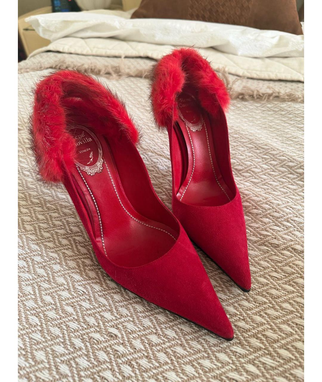 RENE CAOVILLA Красные замшевые туфли, фото 3