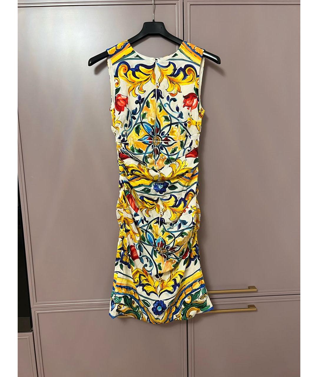 DOLCE&GABBANA Мульти шелковое повседневное платье, фото 2