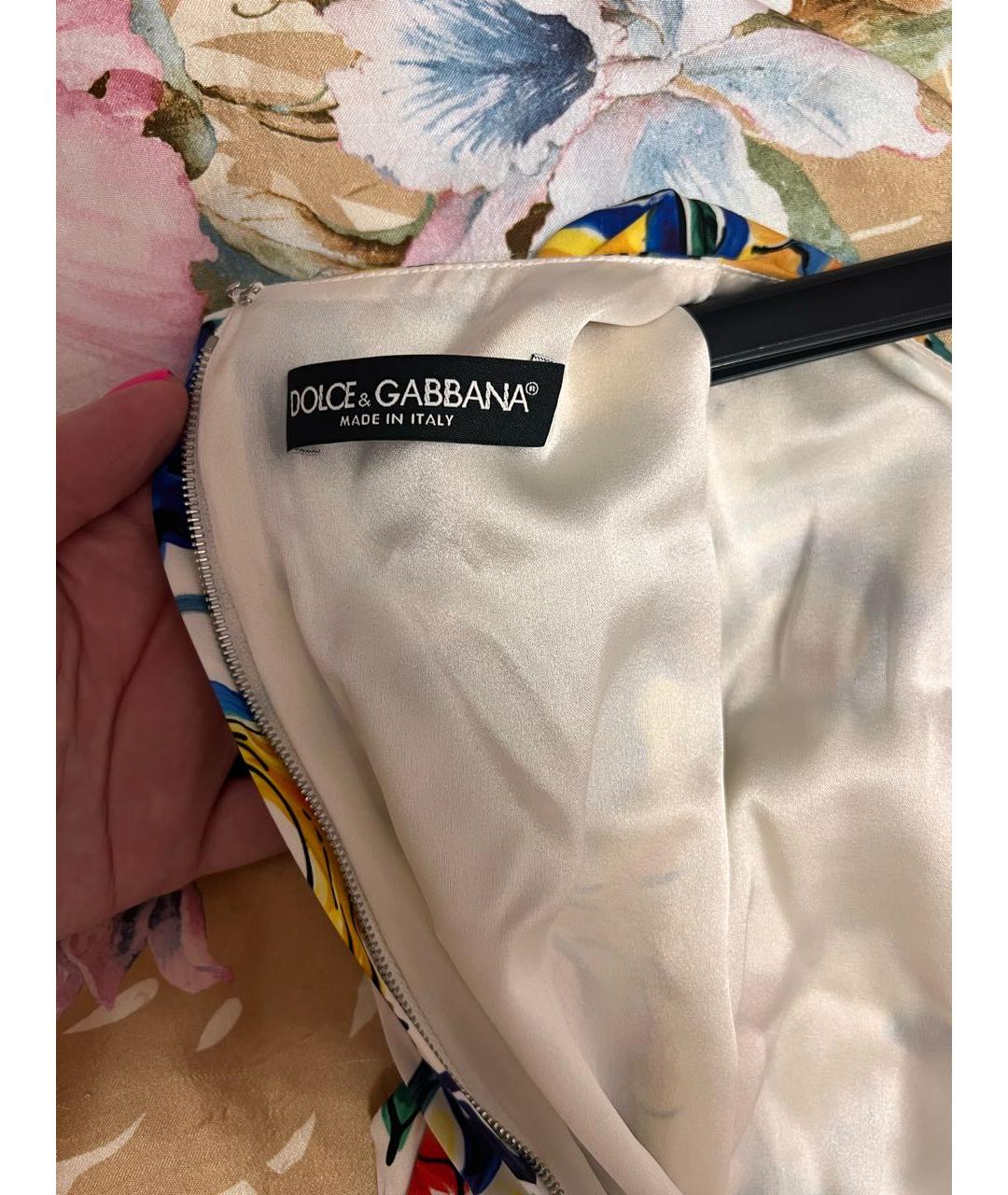DOLCE&GABBANA Мульти шелковое повседневное платье, фото 4