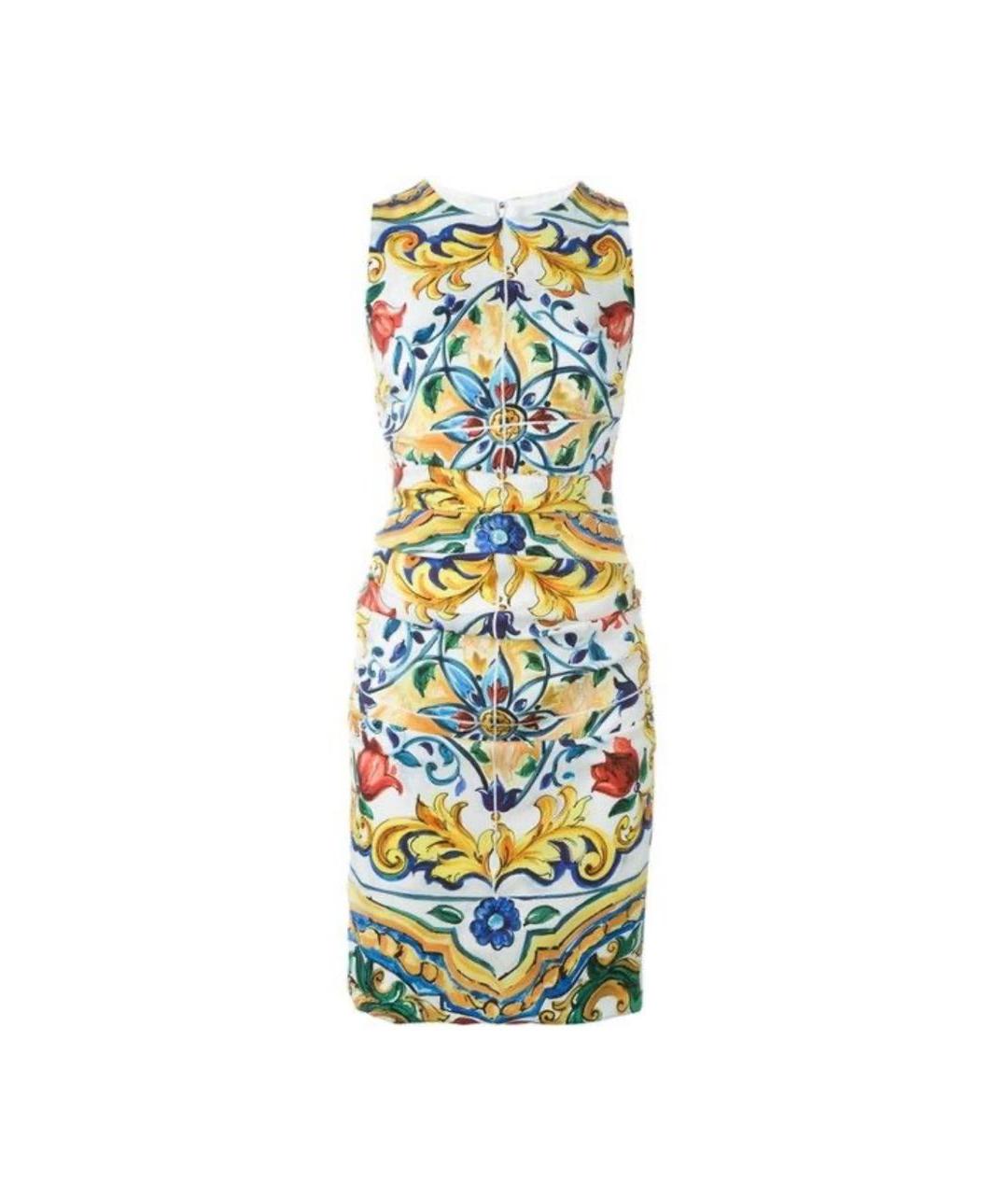 DOLCE&GABBANA Мульти шелковое повседневное платье, фото 1