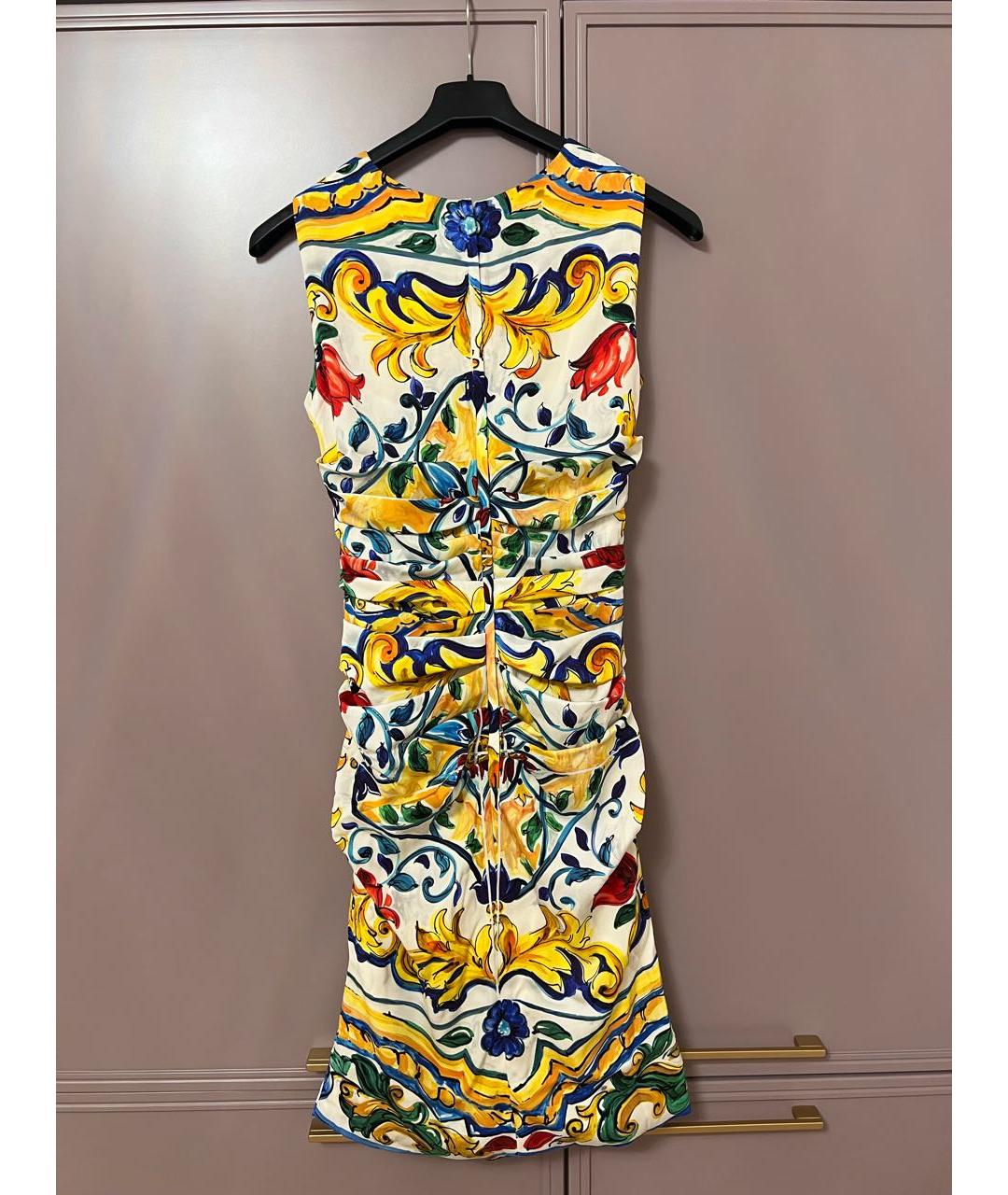 DOLCE&GABBANA Мульти шелковое повседневное платье, фото 3