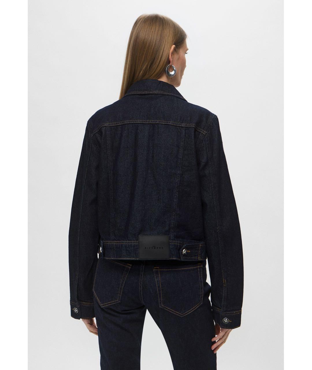 JOHN RICHMOND Темно-синяя хлопковая куртка, фото 3