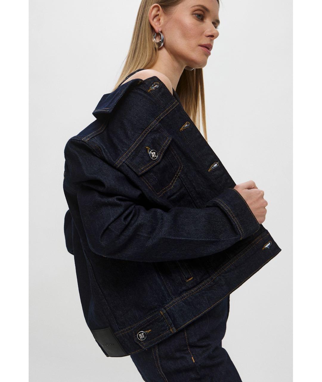 JOHN RICHMOND Темно-синяя хлопковая куртка, фото 4