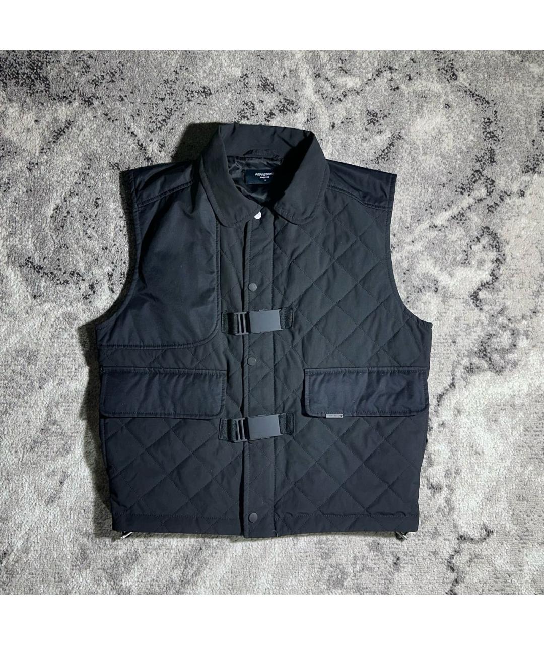 REPRESENT Черный хлопковый жилет, фото 2