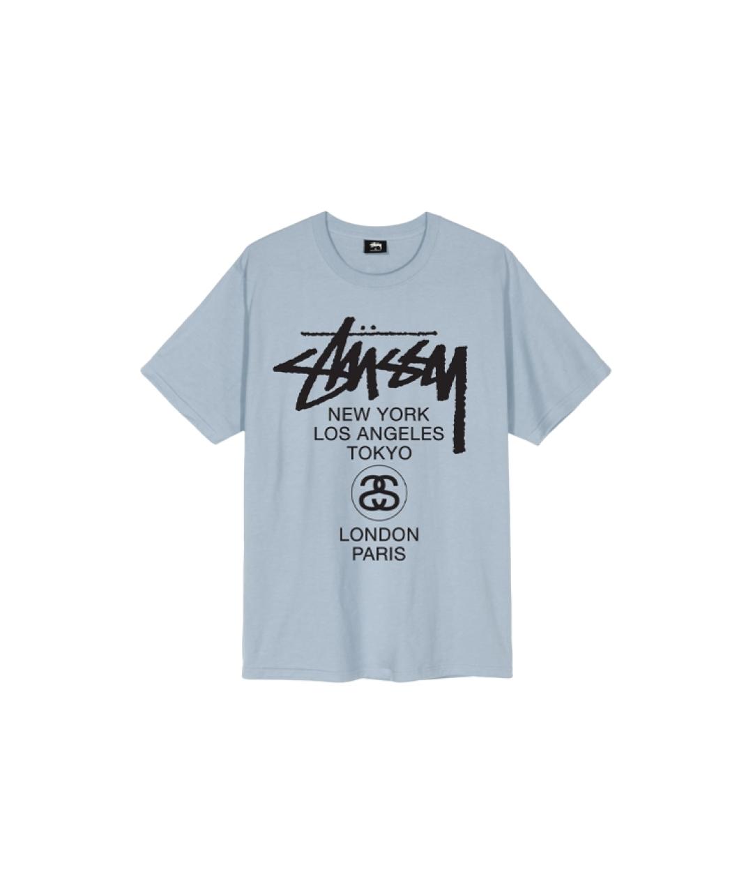 STUSSY Серая хлопковая футболка, фото 1