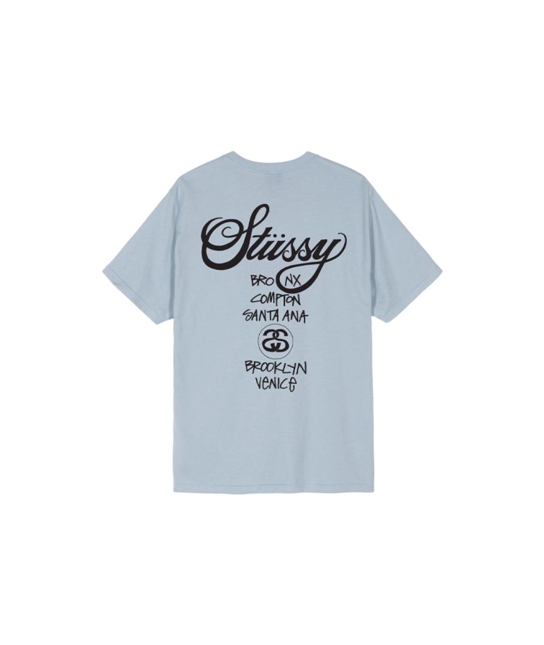 STUSSY Серая хлопковая футболка, фото 2