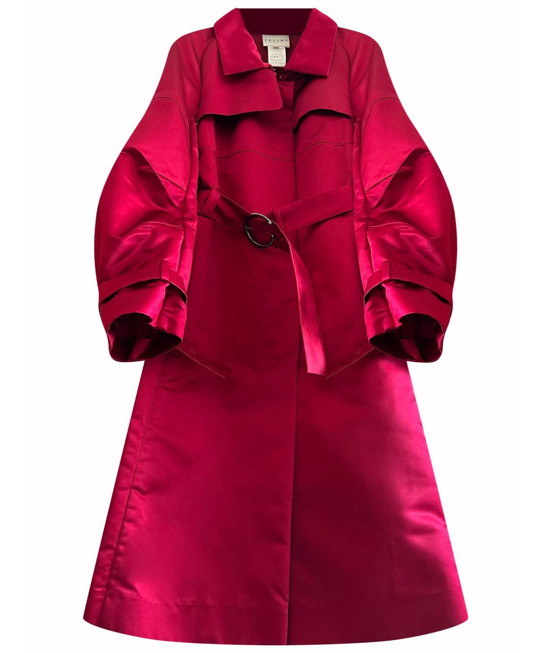 CELINE Красный шелковый тренч/плащ, фото 1